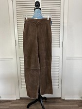 Vintage 1990's Carla New York Brown Suede Leather Pants Slacks Size 4