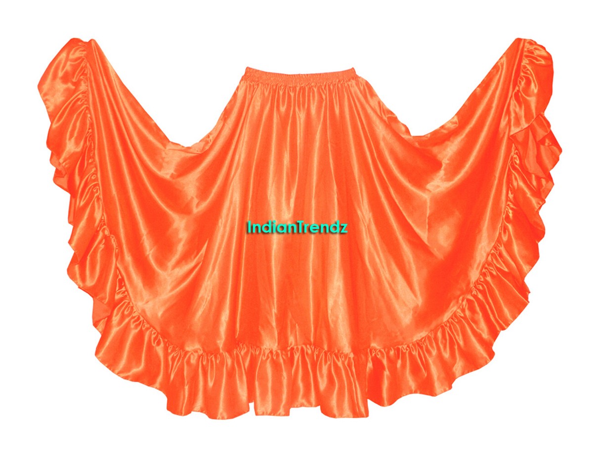 Satin Flamenco Skirt 12 Yard Ruffle Belly Dance Gypsy Tribal