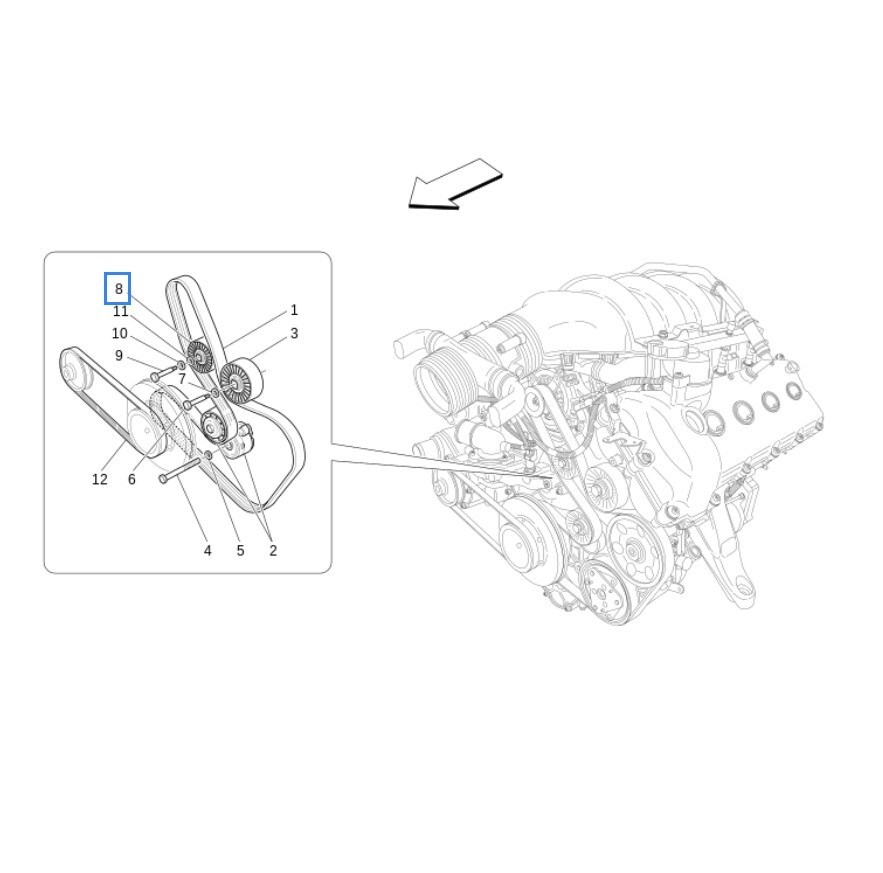 Genuine Belt Tightening Pulley fits Maserati Quattroporte GranTurismo GC 226205