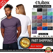 Tultex Unisex 65% Polyester 35% USA Ringspun Cotton Poly-Rich T-Shirt - 241