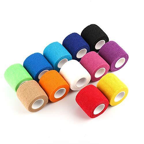 12 Pezzi Bende Autoadesive Coesive 2''X5 Iarde per Sport, Caviglia, Polso - Foto 5 di 8