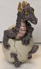 Vintage 1997 W.U. Purple Dragon Baby Hatching Summit Collection Figure Egg Hatch