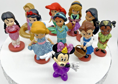 Disney Animators Collection Mini Princess Figures 3  & Animals PVC Lot of 10