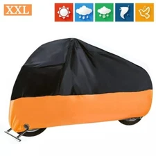 Waterproof Heavy Duty 2XL Motorcycle Cover For Winter Outside Storage Snow Rain