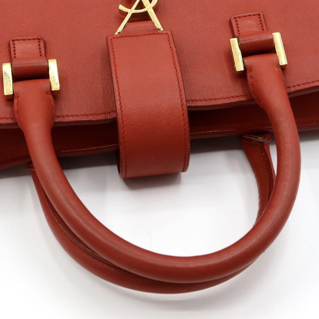 Borsa a tracolla Yves Saint Laurent Baby Cabas in pelle rossa a 2 vie usata