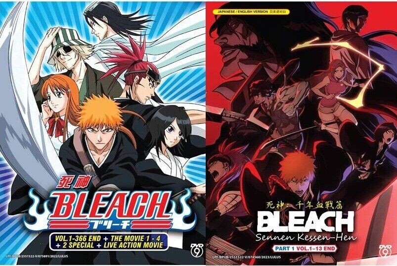 海外版DVD BLEACH TVアニメ シリーズ1〜16全366話 Bleach Vol.1-366 END + 4 Movie + OVA + Live Action Anime DVD