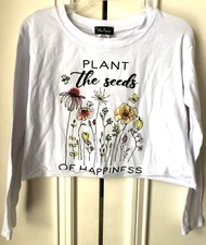 Miss Popular Girls Plant the Seeds of Happiness Long Sleeve T-Shirt Size 7/8