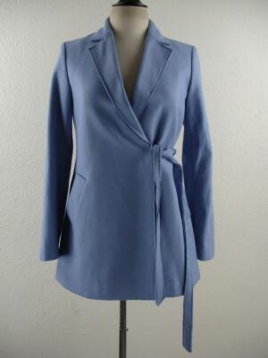 $268 NWT Banana Republic Mario Belluci Melton Wrap Wool Coat Sky Blue Women s XS