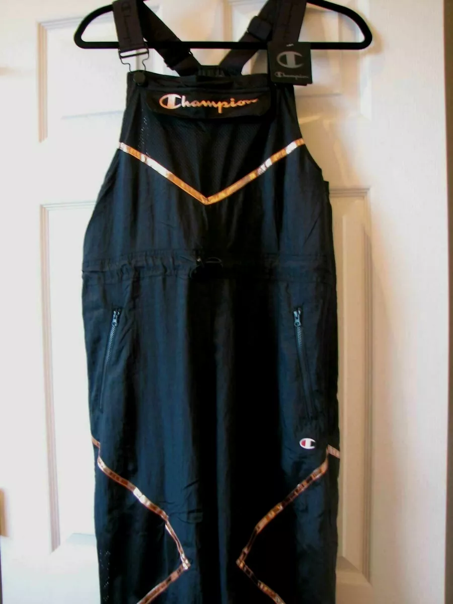 Rekwisieten Rekwisieten Te CHAMPION Hip Hop Vintage Style Black Parachute Pant Overalls Jumpsuit  Women&#039;s S | eBay