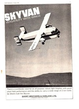 AABK09 MAGAZINE ADVERT 11X8" SHORT BROTHERS & HARLAND LTD SKYVAN