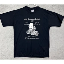 VINTAGE All Sport Shirt Mens XL Black Ohio Renaissance Festival Tee USA Made