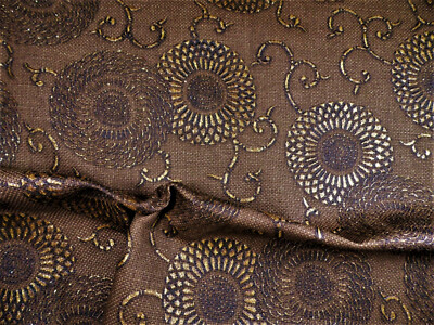 Robert Allen Beacon Hill Fabric Etincelle Sable Linen Drapery Metallic JJ27