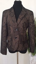 NWT Rafaella WMNS Career Brown Black Lace100 Nylon Blazer Jacket Sz 6.Ret. 128