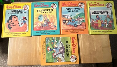 5 Walt Disney Fun To Read Library Volumes 1,2,4,11,19 Mickey Thumper Goofy 1986