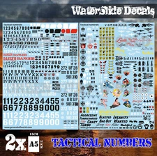 Waterslide Decals - Tactical Numerals and Pinups - Hobby Stickers Diorama 