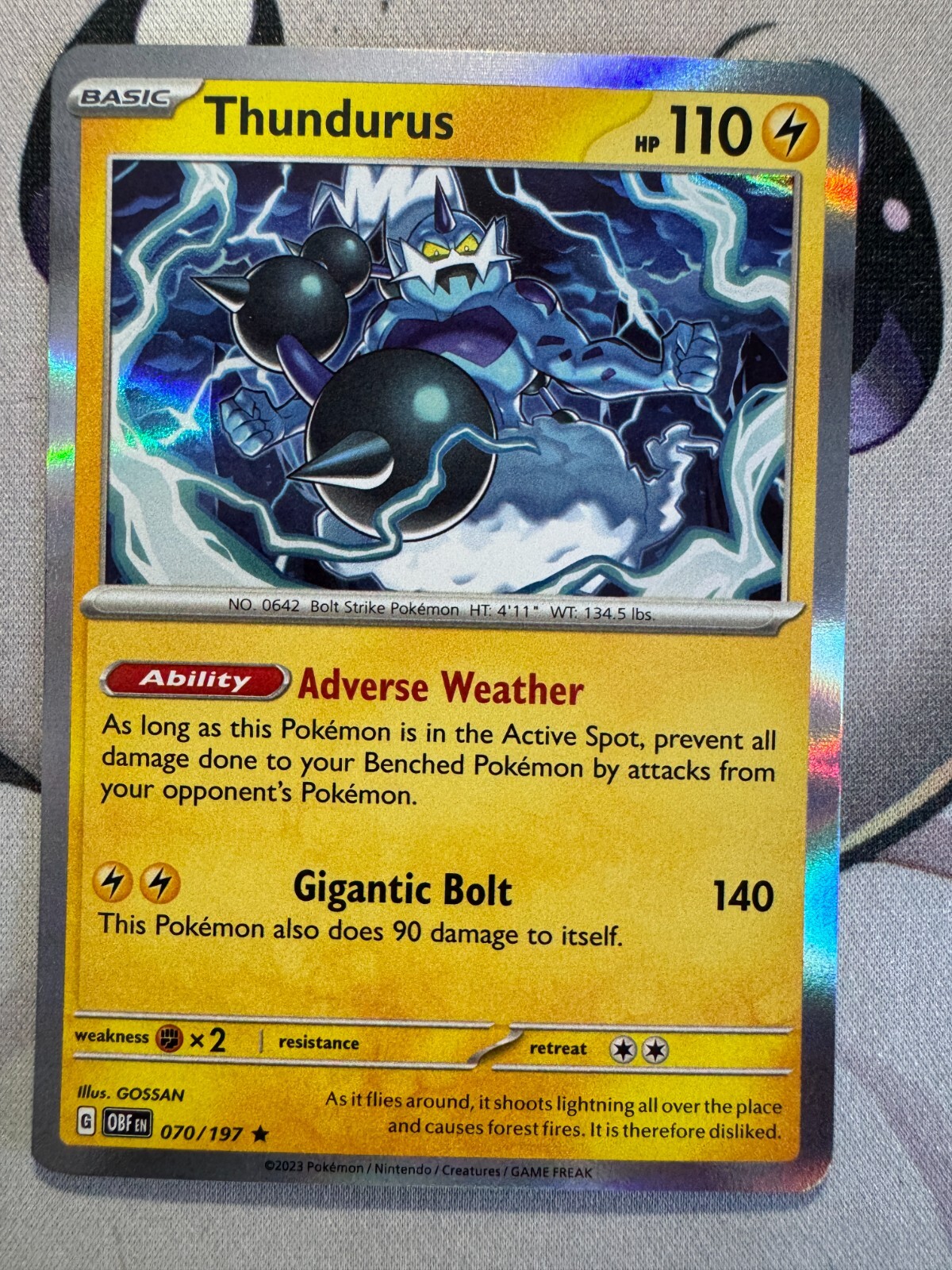 Thundurus Holo English Pokemon TCG BKAY834