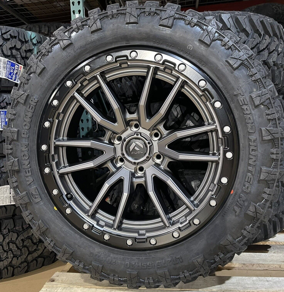 20x9 Fuel D680 Rebel Gray Wheels Rims 32