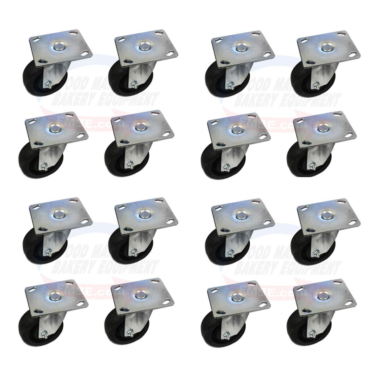 Outlet SALE SET OF 16 High Temperature Oven Casters. Wide. 2