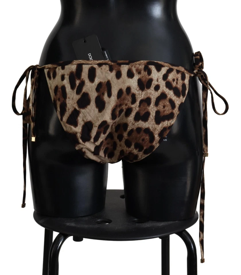 DOLCE & GABBANA Parte Inferior de Bikini Marrón Estampado de Leopardo Traje de Baño Traje de Baño IT4/L 250usd Foto 2 de 4