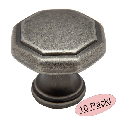 *10 Pack* Cosmas Cabinet Hardware Weathered Nickel Round Cabinet Knobs #5181WN
