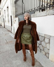 H&m Trend Faux Fur And Suede Brown Coat Bloggers Holidays Sold Out