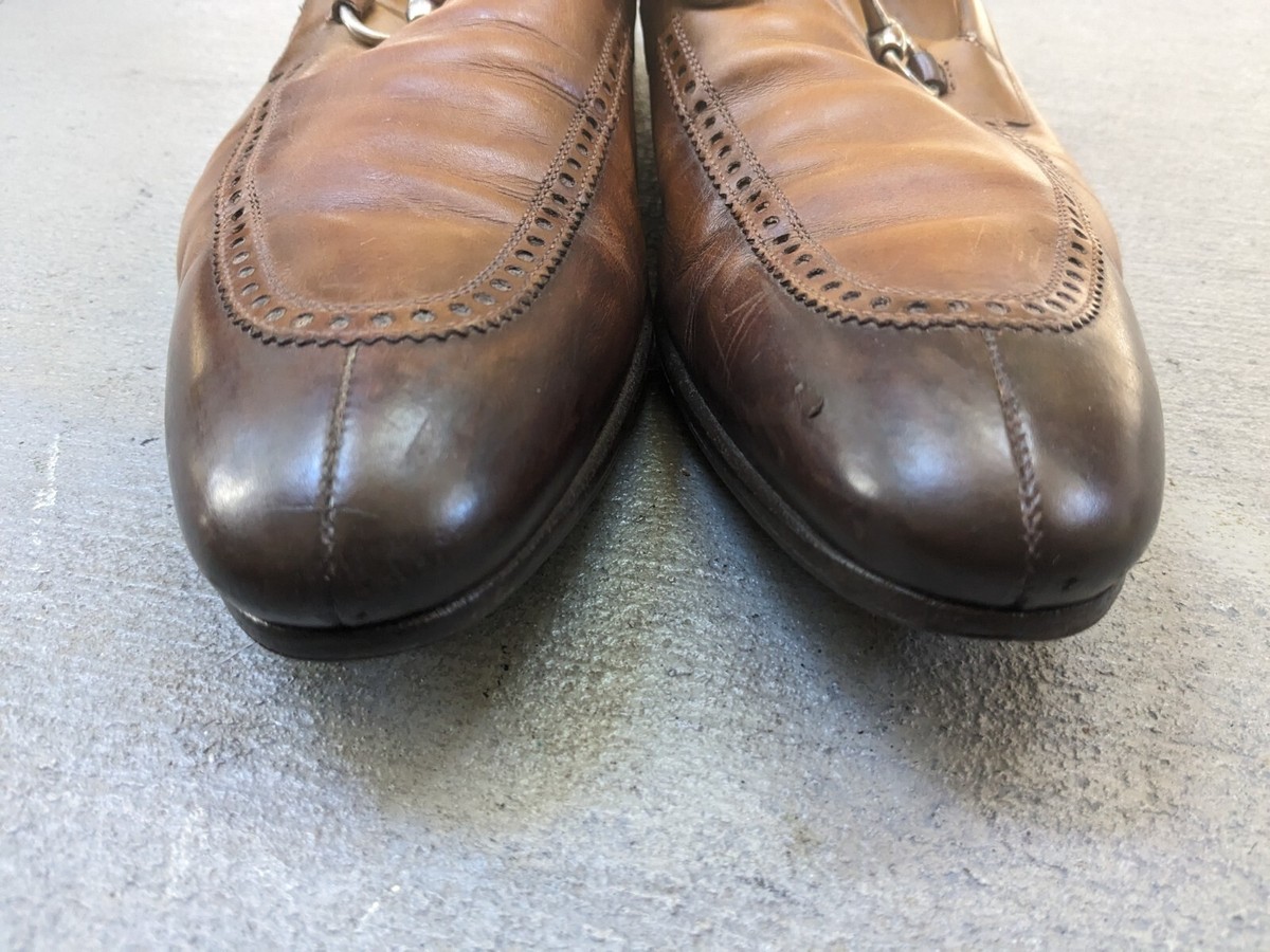 Gucci Horsebit Loafers Men 9 Brown Leather Dress Shoes Italy  display picture 1