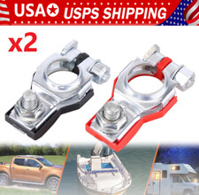 2 Car Battery Terminal Connector Top Post Positive Negative Heavy Duty Universal
