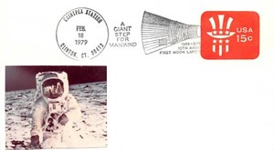 APOLLO 11 10th ANNIV.  ASTRONAUT ON THE MOON CACHET 15c STAMPED ENV. SC# -U581