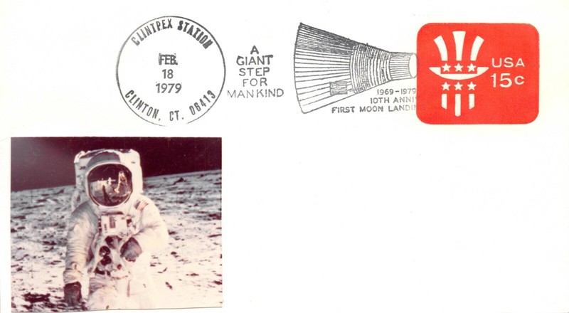 APOLLO 11 10th ANNIV.  ASTRONAUT ON THE MOON CACHET 15c STAMPED ENV. SC# -U581