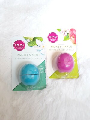 eos Super Soft Shea Lip Balm ~ ''Vanilla Mint & Honey Apple'' | 24 Hour Hydration 