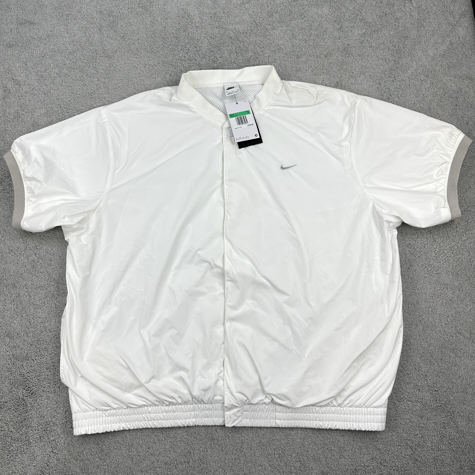 SACAI X NIKE Nike Authentics Camicia Giacca Bianca Riscaldata Manica Corta Uomo Taglia XL DX3342 100