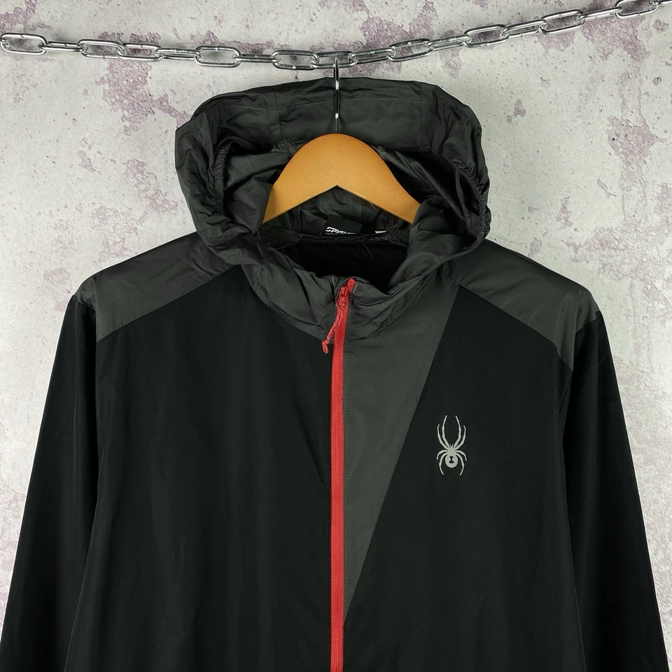 Spyder Jacket Men’s Black Outdoor Windbreaker Full Zip Long Sleeve Size L - Image 2 of 4