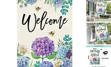 Summer Spring House Flag Double Sided 28x40 House Size 28 x 40 Inch Hydrangea