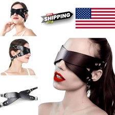 Adjustable BDSM Blindfold Eye Mask for Couples Soft PU Leather Comfortable Wear