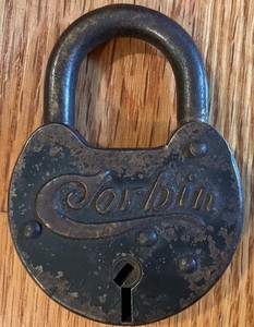 RARE ANTIQUE CORBIN PADLOCK 2 3/4” NO KEY