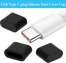 20 Pcs Silicone USB C Anti Dust Caps - Black Type C Male Port Charging