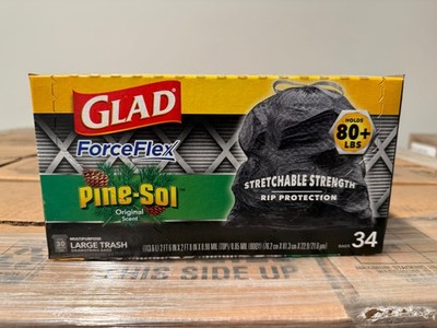 Glad ForceFlex Pine-Sol Scent Trash Bags 1-CASE! (6 Units Of 30-Gallon/34-Count)