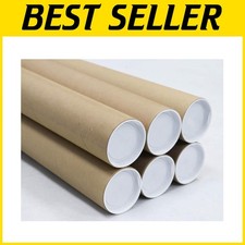 6-Pack 3x24 Kraft Mailing Tubes with Secure Caps