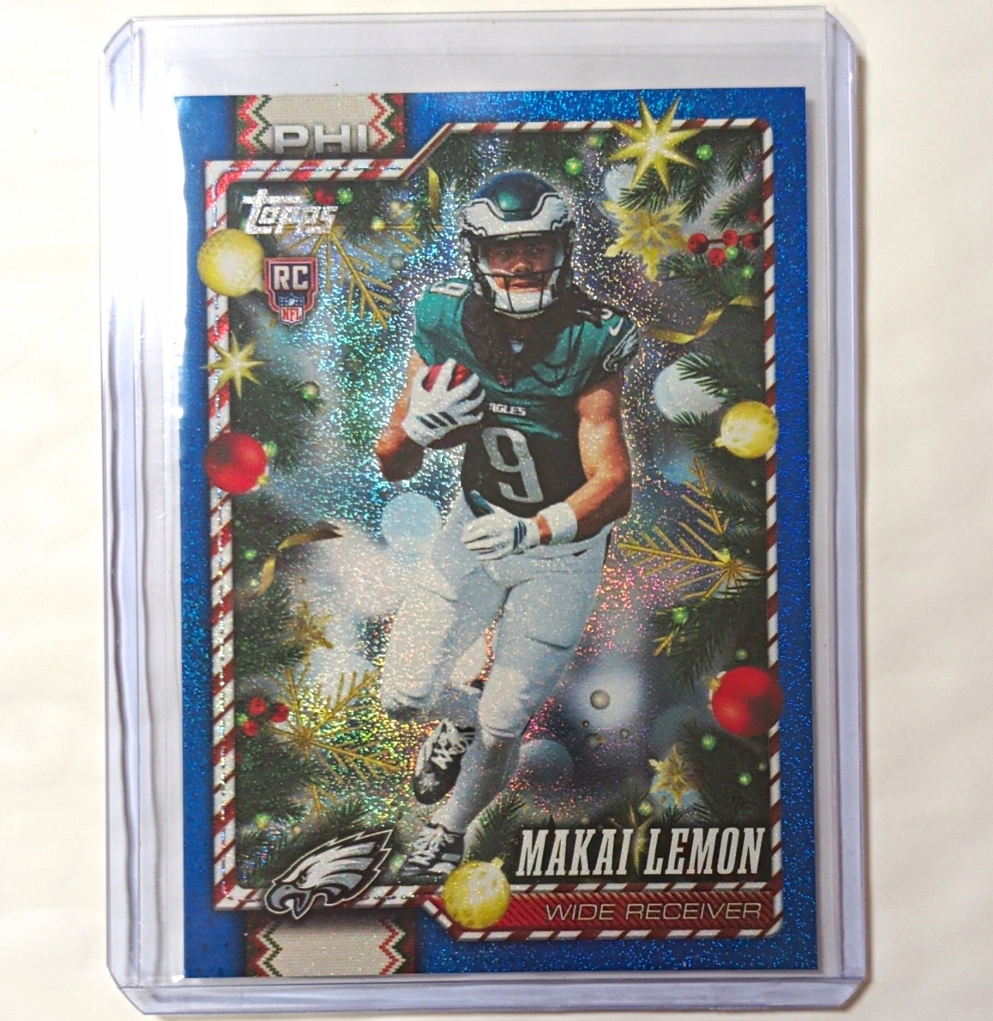 Topps Holiday 2026 Makai Lemon Philadelphia Eagles RC Blue Glitter Parallel 