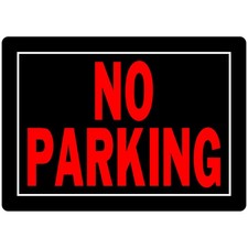 Hillman English Black No Parking Sign 10 in. H X 14 in. W Pack of 6 