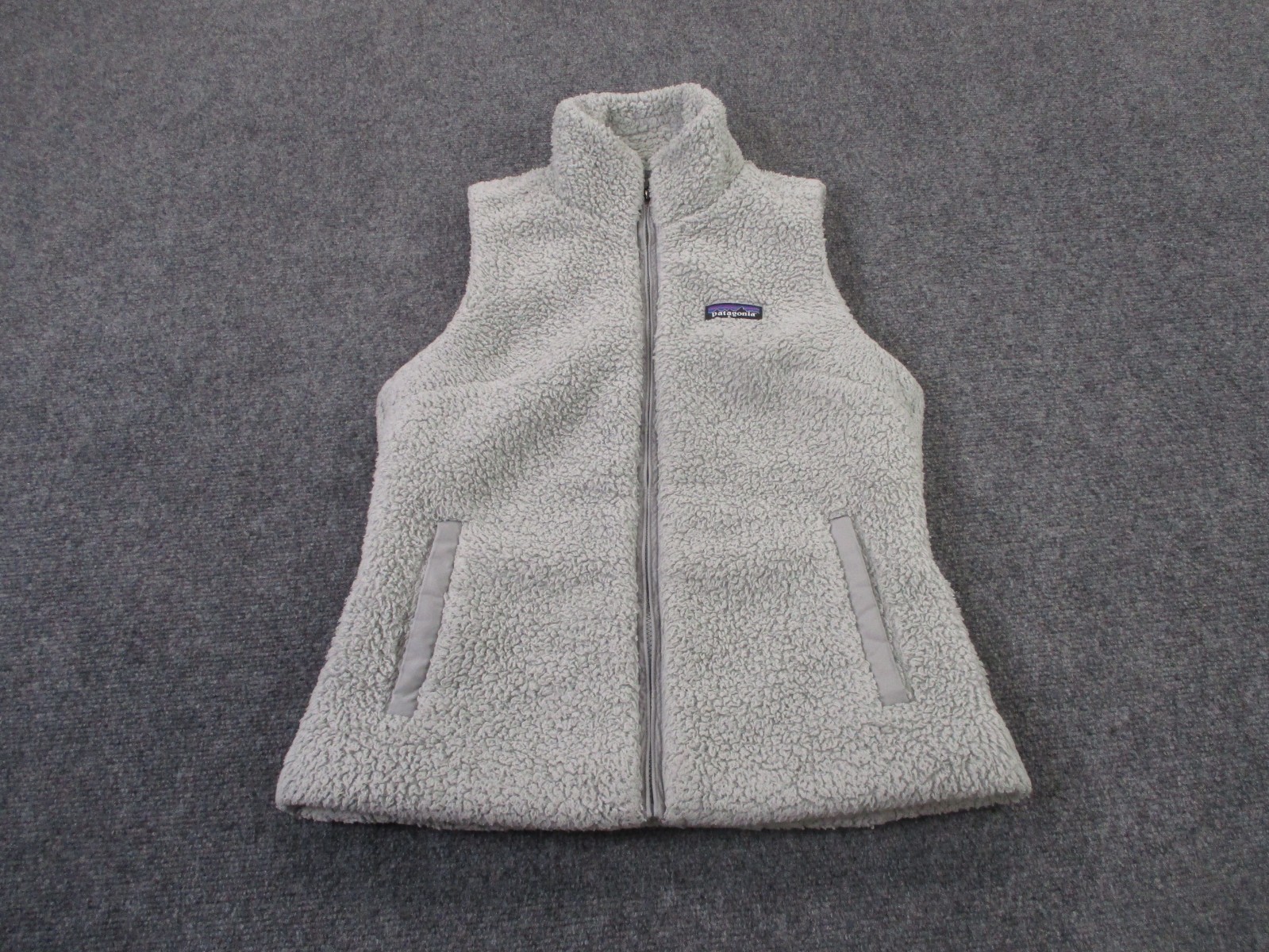 Patagonia Vest Jacket Womens M Gray Fuzzy Fleece Los Gatos Outdoors Hiking