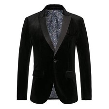 Mens Jackets Velvet Gentleman Prom Blazer Dresswear Outerwear Jacquard Wedding
