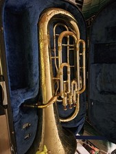 YAMAHA BARITONE EUPHONIUM 4 VALVE BRASS LACQUER PLAYS SLIDES ALL MOVE OK NO MPC