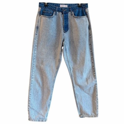 Topshop Topman Relaxed Fit Two-Tone Light Wash Streetwear Straight Jeans 32x32