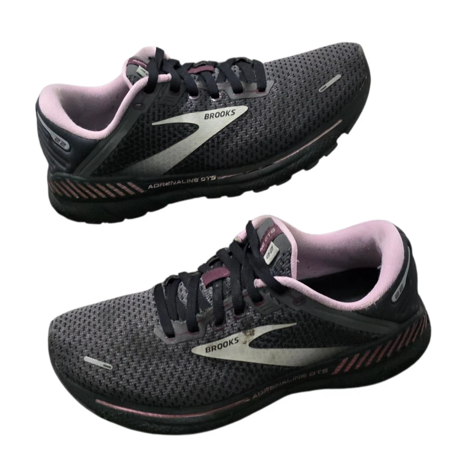 Brooks Adrenaline GTS 22 Shoes Womens Size 8 Wide Gray Pink Running Sneaker - Image 2 of 4