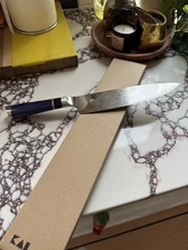 Shun Limited Edition TA0706 Engetsu Chef's Knife 8" Blue Pakka Wood Handle