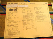 1965 Dodge-plymouth V8 413. W4bl. Hi Po. Police Pack Standardsadjustment Card 1965 Dodge-plymouth V8 413. W4bl. Hi Po. Police Pack Standardsadjustment Card