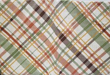 Flannel Back Vinyl Tablecloth 52"x104"Oblong, FALL MULTICOLOR PLAID LINES  2,HP