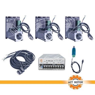 3Axis 3NM(425oz.in) NEMA23 Closed Loop Schrittmotor 4,2A&Drive CS57&Power 350-24