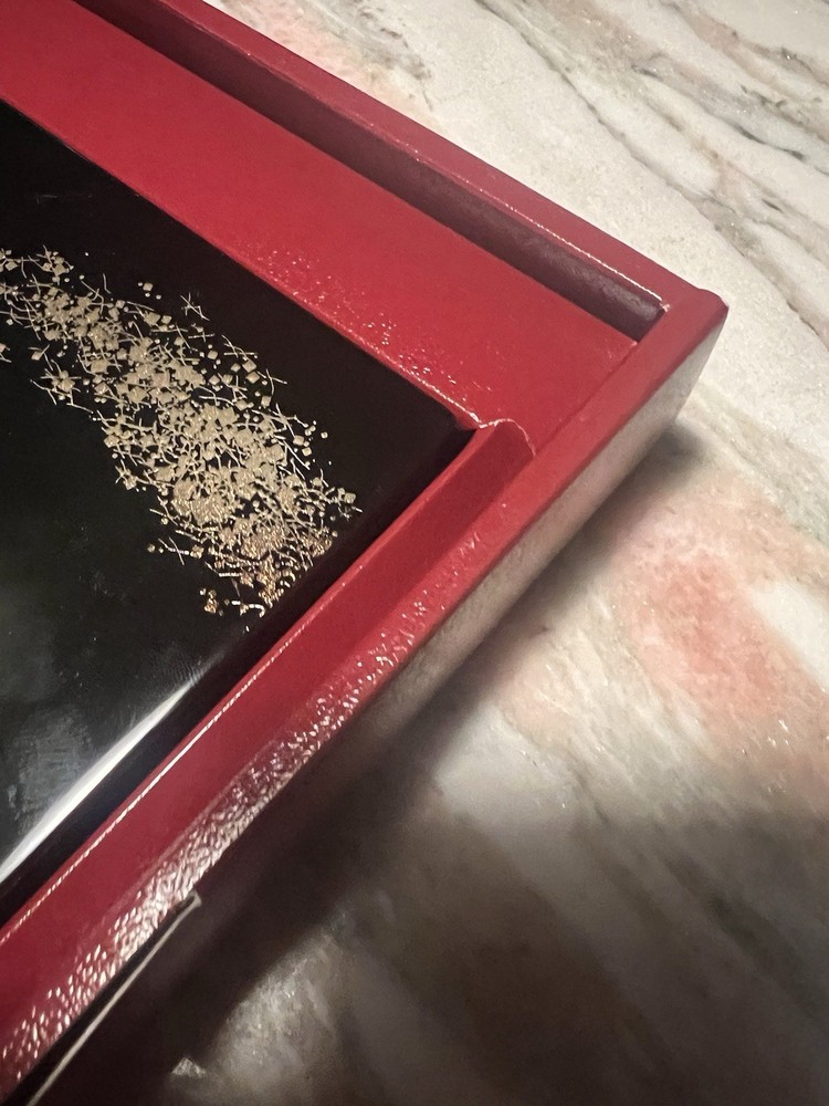 Urushi Box  Japanese Lacquer Jubako Bento Box with Golden Maki-e Cranes